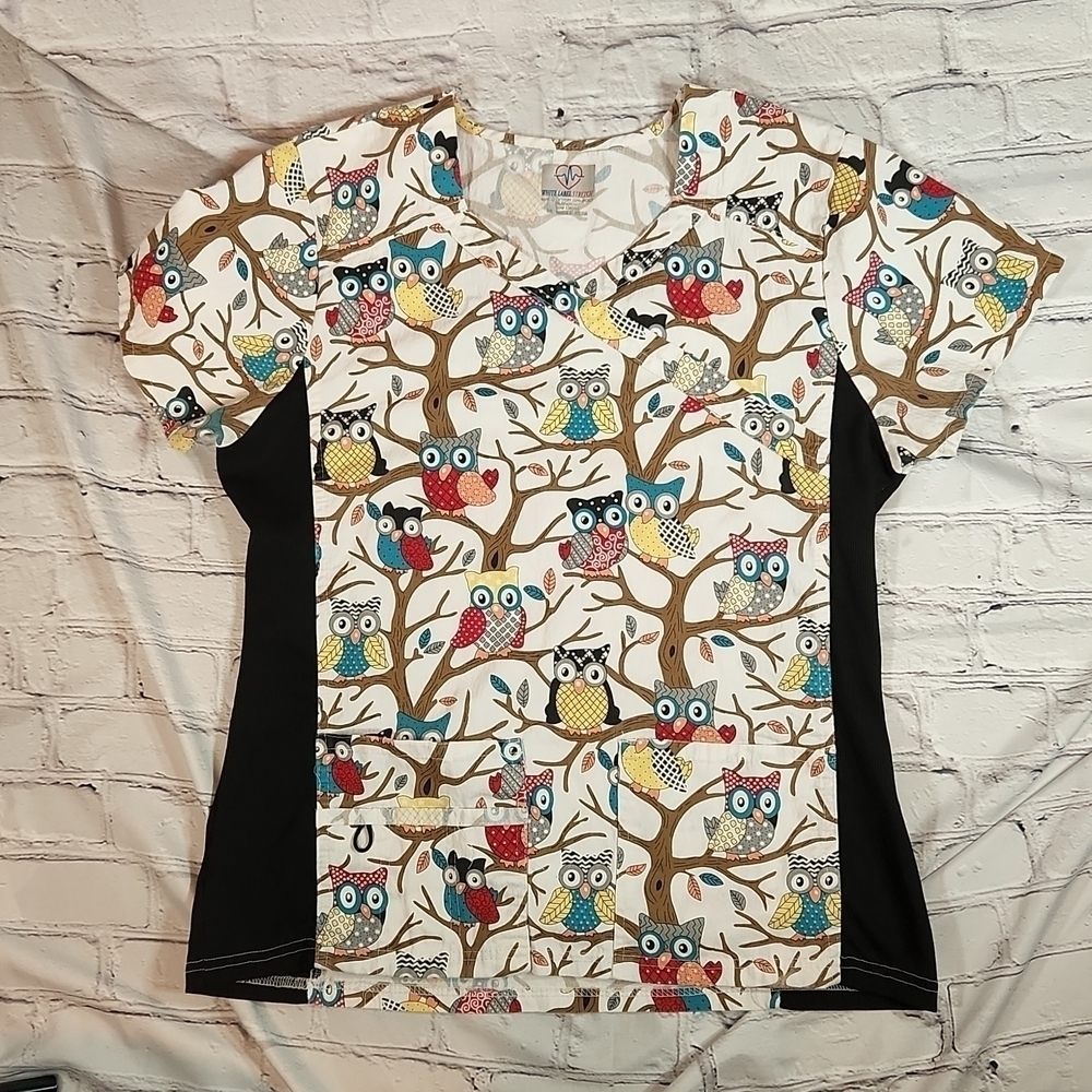 White label stretch women's scrub top